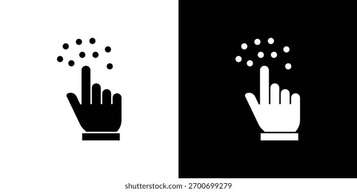 Concepto de diseño de iconos en braille. iconos planos de Vector