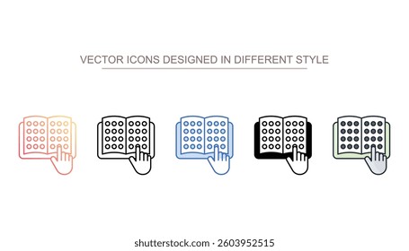 Braille icon design with white background stock illustration
