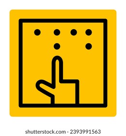 Braille-Symbol. Braille-Schrift. Lineares Design für mobiles Konzept und Webdesign. Blinde Buchseiten umreißen Vektorsymbol. Symbol, Zeichen, Logo-Illustration für App und Web