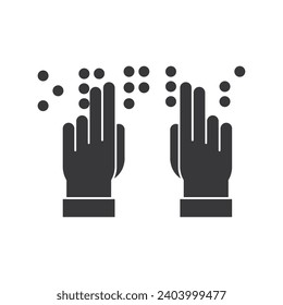 braille icon with hand reading vector isolated