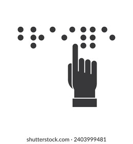icono de braille con vector de mano aislado