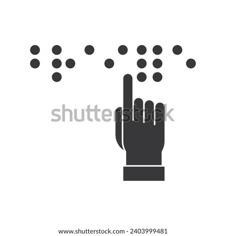 braille icon with hand vector isolated