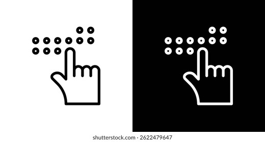 Ícone Braille forma gráfico simples clipart símbolo. linha fina contorno arte
