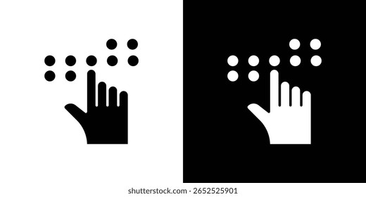 Braille icon symbol collection. Flat vector stock illustration.