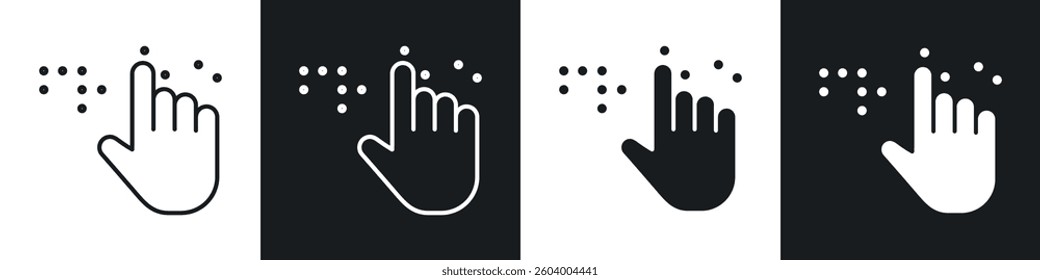 Braille icon symbol collection on white background.