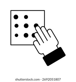 Icono de Braille con fondo blanco Vector Ilustración de stock