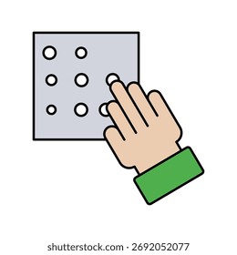 Icono de Braille con fondo blanco Vector Ilustración de stock