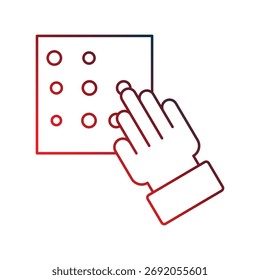 Braille icon with white background vector stock illustration