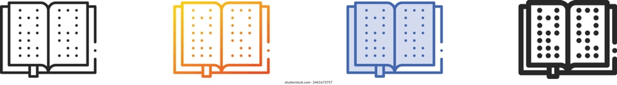 braille icon.Thin Linear, Gradient, Blue Stroke and bold Style Design Isolated On White Background