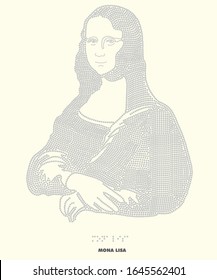 Braille Illustration of famous painting Mona Lisa