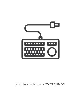 Braille Keyboard line icon. linear style sign for mobile concept and web design. A keyboard with Braille symbols outline vector icon. Symbol, logo illustration. Vector graphics