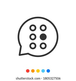 Icono o logotipo del lenguaje Braille, Vector e Ilustración.