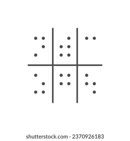 Braille language line outline icon