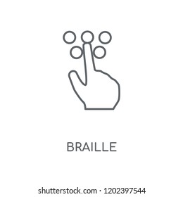 Braille linear icon. Braille concept stroke symbol design. Thin graphic elements vector illustration, outline pattern on a white background, eps 10.