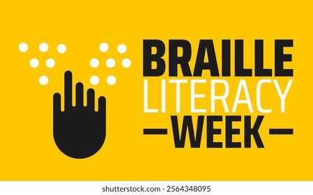 Braille Literacy Week background banner or poster design template. observed every year in January. Holiday concept. Use to any Template, card, poster, placard, template.
