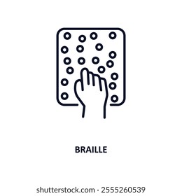 braille outline icon.  Thin line icon from communication collection. Editable vector isolated on white background