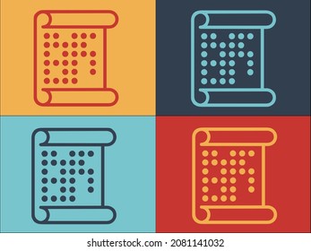 Braille Paper Text Logo Template, Simple Flat Icon of paper,braille,text