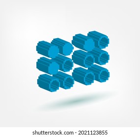 símbolo de píxel braille símbolo vector logo aislado 3d