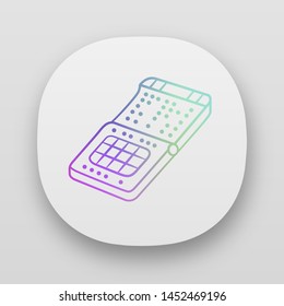 Braille Print Smartphone App Icon. Phone With Braille, Tactile Display, Screen. Blind Person Gadget, Tech, Advancement. UI/UX User Interface. Web Or Mobile Applications. Vector Isolated Illustrations