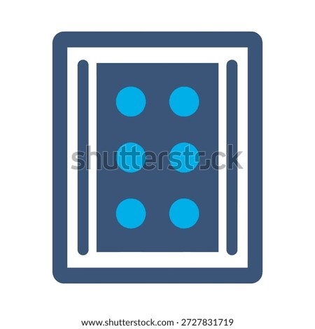 Braille reading icon blue flat vector design tactile dots symbol blind accessibility language graphic element sign