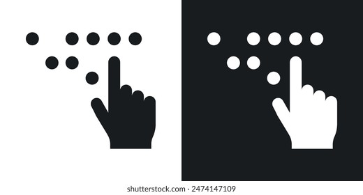 Conjunto de iconos de Braille Script. Símbolo de Vector para el alfabeto ciego.