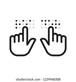 Braille sign. Line vector. Isolate on white background.