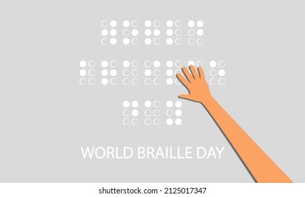 Braille signs for world day of the blind, vector art illustration.