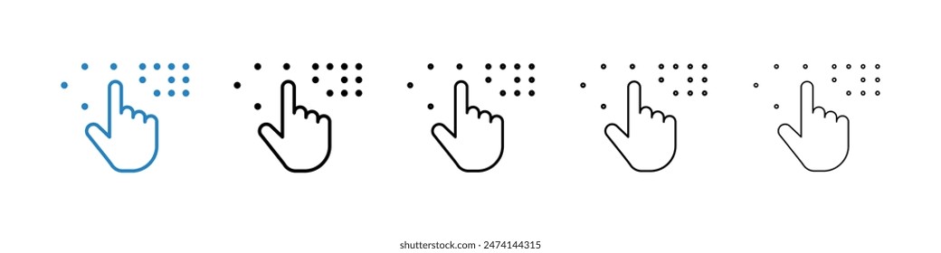 Braille System Icon Set. Touch Alphabet for the Visually Impaired.