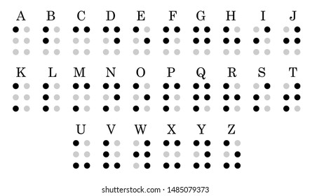 Braille is a tactile writing system. Alphabet letters font