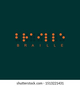 Braille text with braille alphabet