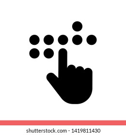 Braille vector icon, blind symbol. Simple, flat design for web or mobile app