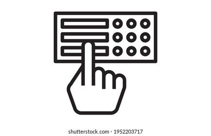 Icono del vector Braille sobre fondo blanco. Símbolo de icono de vector plano en braille, signo de la colección de comunicación moderna para diseño de aplicaciones web y concepto móvil
