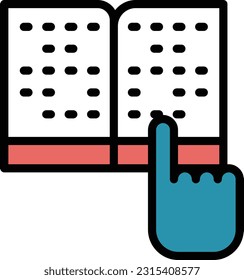 braille Vector illustration on a transparent background. Premium quality symmbols. Line Color vector icons for concept and graphic design.