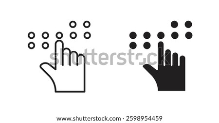 Braille vector line icon illustration collection.