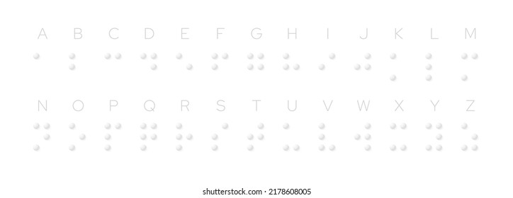 Braille Visually Impaired Writing System Symbols. Braille Language. Blind Reading. Letters for Blind People. Vector Illustration.