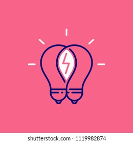 Braimstorming idea in bulb shape. Vector icon.