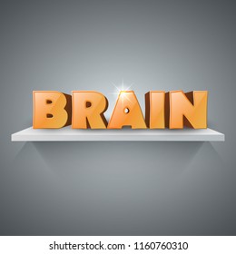 Brain 3d idea on the grey background