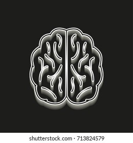 Brain - 3d vector icons. Illustrations isolated on black background for graphic and web design.