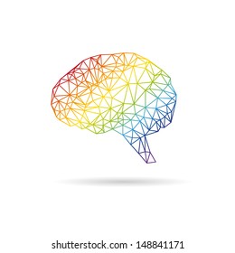 Brain abstract isolated on a white backgrounds. Vector illustration