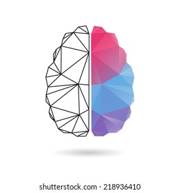 Brain abstract isolated on a white backgrounds, vector illustration