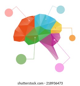 Brain abstract isolated on a white backgrounds, vector illustration