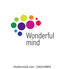 Brain abstract logo creative design. Vector. Mind icon. Brainstorm concept. Colorful cloud shape sign. Abstract template logo, identity for start up, business, smart, digital, technology, internet.