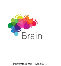 Brain abstract logo creative design. Vector. Mind icon. Brainstorm concept. Colorful cloud shape sign. Abstract template logo, identity for start up, business, smart, digital, technology, internet.