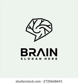 Plantilla de Vector de elemento de diseño de logotipo abstracto cerebral