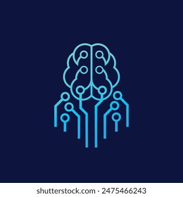 logo abstracto del cerebro estilo moderno