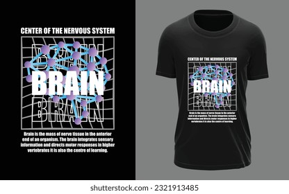 Brain abstract mark T-shirt design, motivational, trendy, typographic, t-shirt design, modern, stylish, t-shirt vector and template.