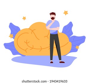 Brain activity abstract concept vector illustration. Thinking and imagination, problem solving, brainstorming, idea and fantasy, motivation and inspiration, find solution abstract metaphor.