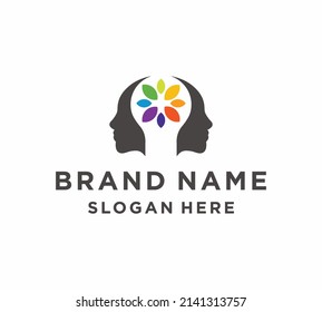 Brain activity concept. Vector illustration in flat line style. Brain in the human head