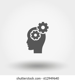 Brain activity. Icon. Flat.