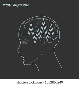 Brain activity icon line element. Vector illustration of brain activity icon line isolated on clean background for your web mobile app logo design.
